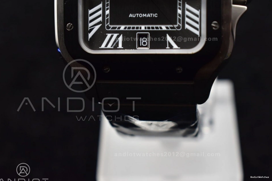 MIYOTA Cartier Bracelet Edition Best 3KF Santos SS on de NewStyle Black 1:1 40mm SS Bezel Dial 1049 White 0204